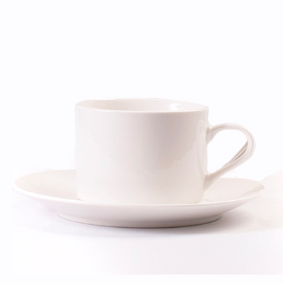 BRIGHT WHITE TEACUP & SAUCER